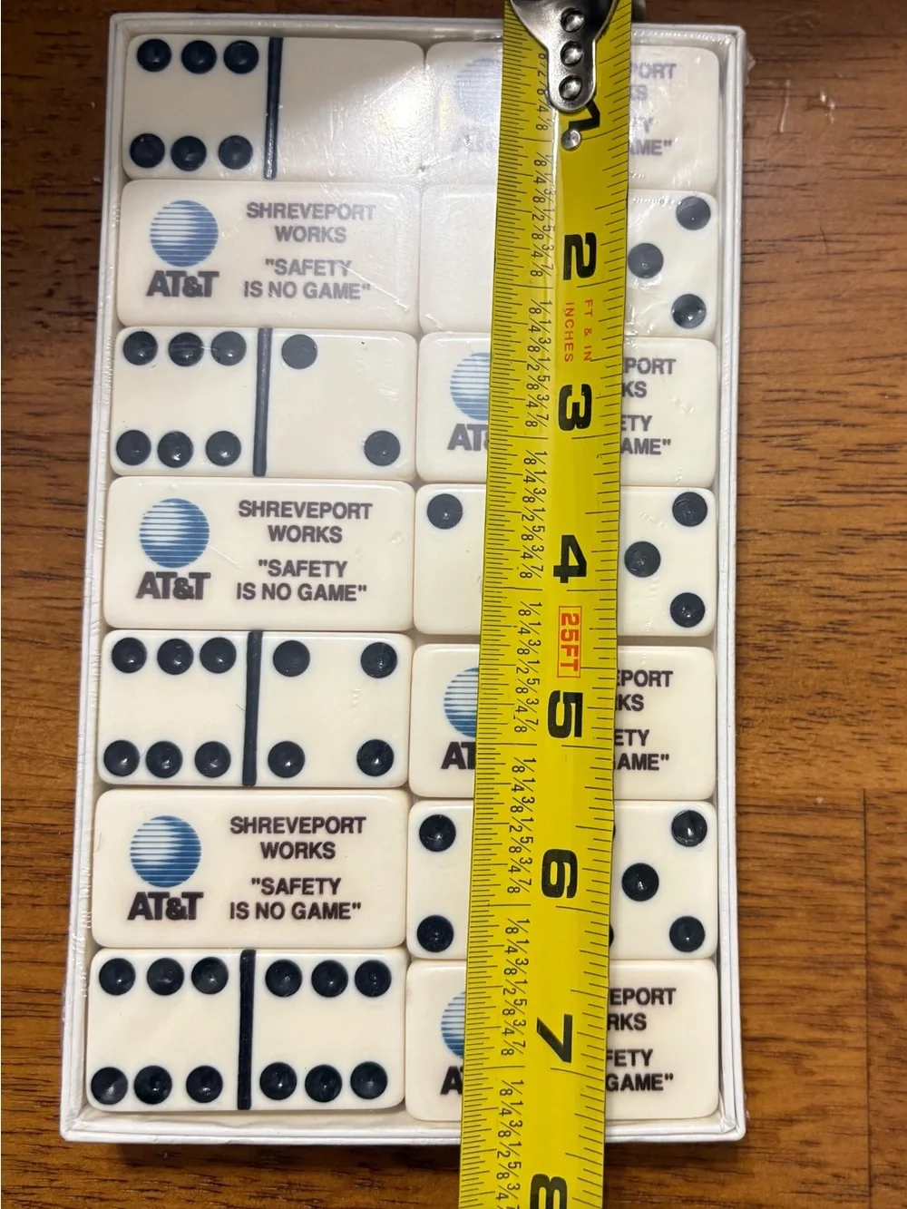 Branded White Domino Set - AT&T Shreveport Works Safety Message